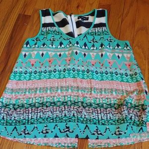 Mixed print Aztec tank top